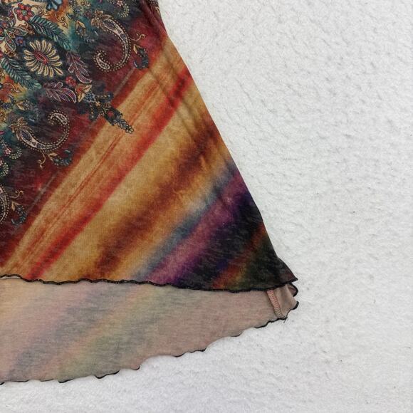 Amma Design Shirt Womens Large L Floral Paisley Tunic 3/4 Sleeve Boho Hippie - Picture 6 of 12